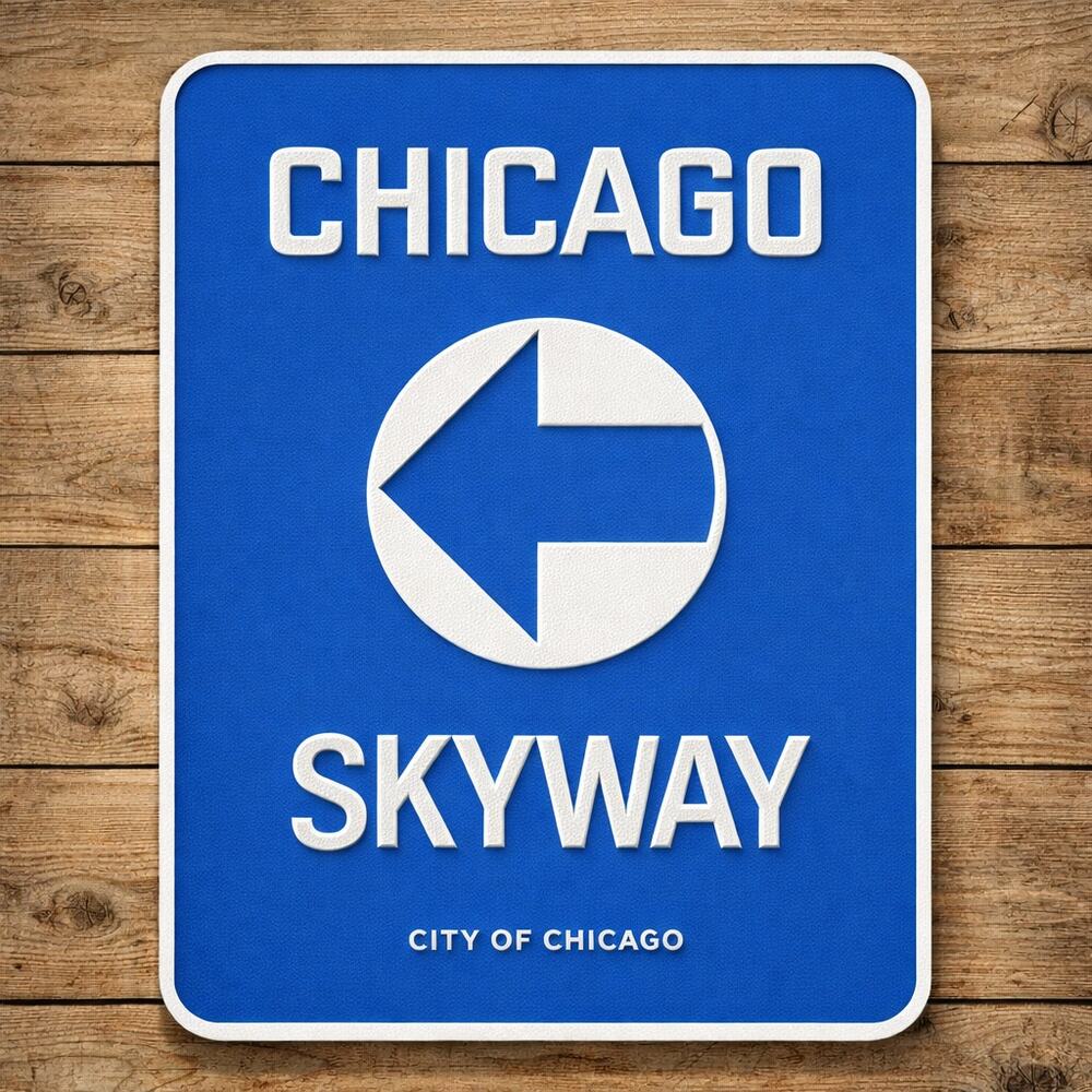 City of Chicago Skyway Road Sign Illinois Highway Freeway Interstate Parkway